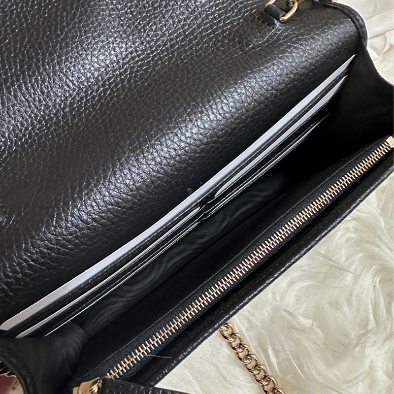 【GUCCI 古馳】598211 經典SOHO系列鍊帶WOC手拿/斜背包(黑色)-10