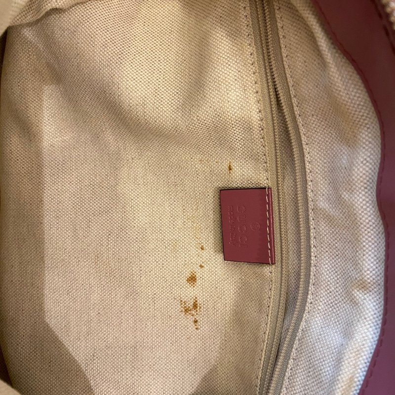 Gucci典雅高貴GG緹花布拼皮革肩背包-8