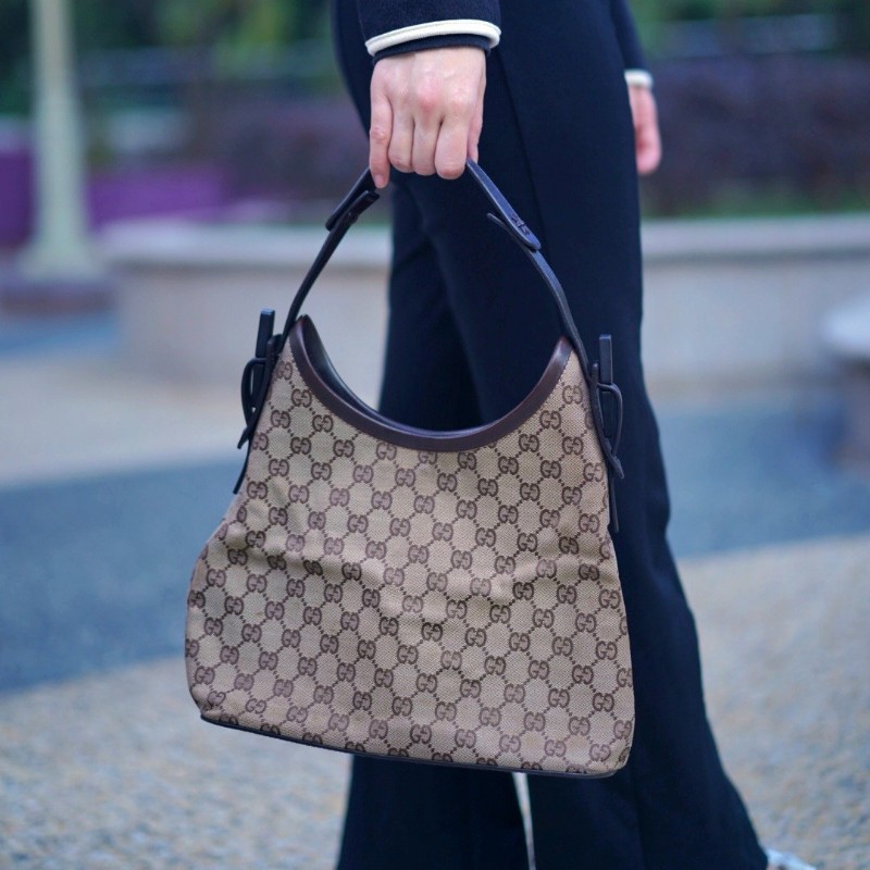 復古GUCCI GG 側肩包-0