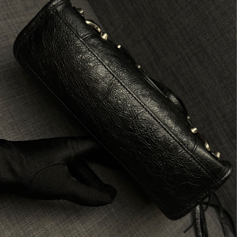 BALENCIAGA 巴黎世家Mini City銀釦機車包-3