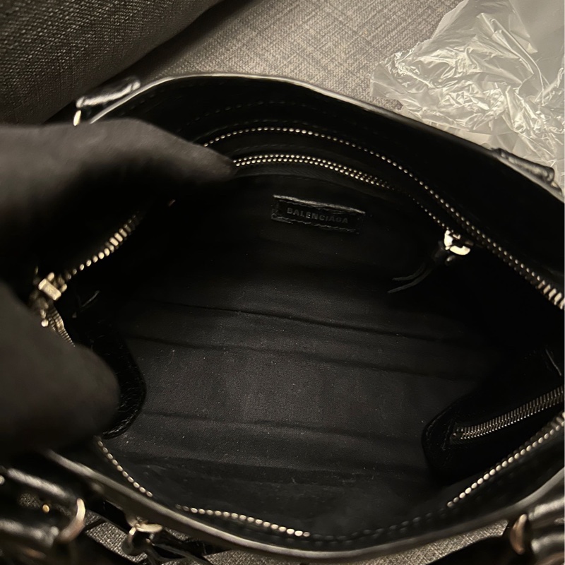 BALENCIAGA 巴黎世家Mini City銀釦機車包-5