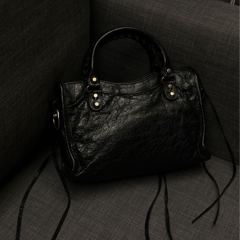 BALENCIAGA 巴黎世家Mini City銀釦機車包-9