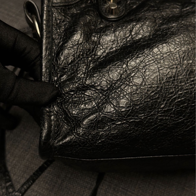 BALENCIAGA 巴黎世家Mini City銀釦機車包-12