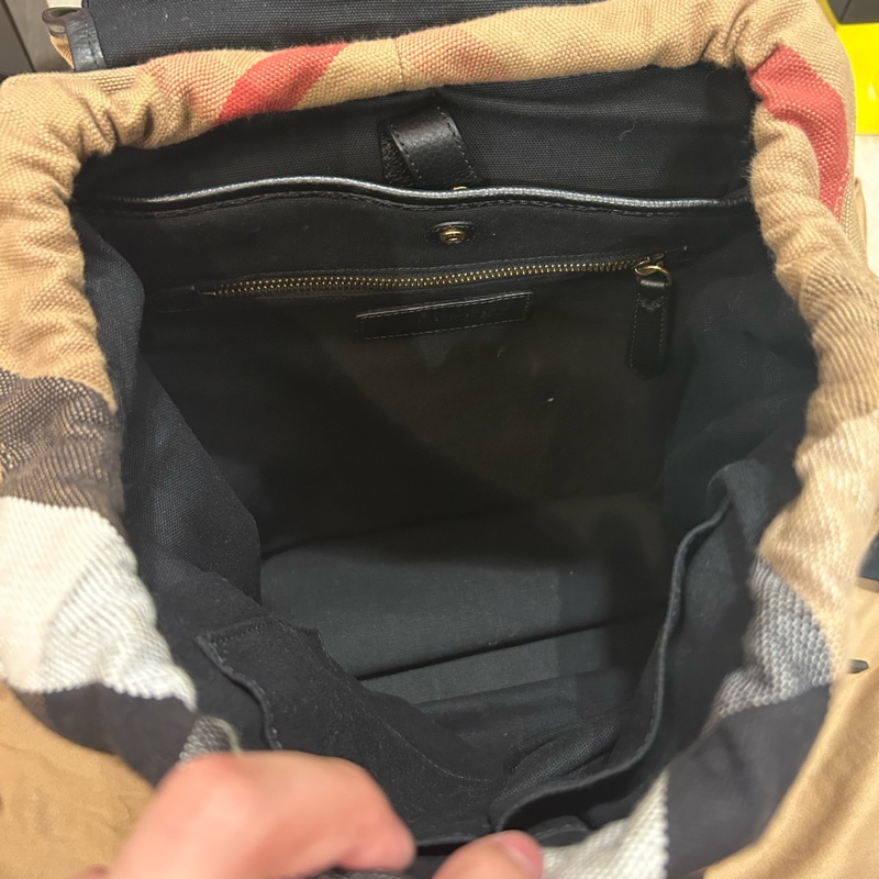 Burberry後背包 帆布經典花紋-4