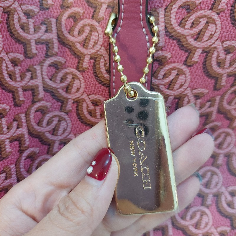 coach cf342 city新版Logo印花托特包 (紅)-4