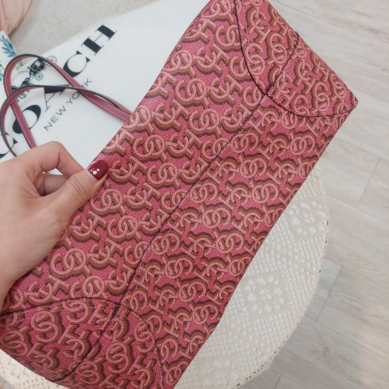 coach cf342 city新版Logo印花托特包 (紅)-9