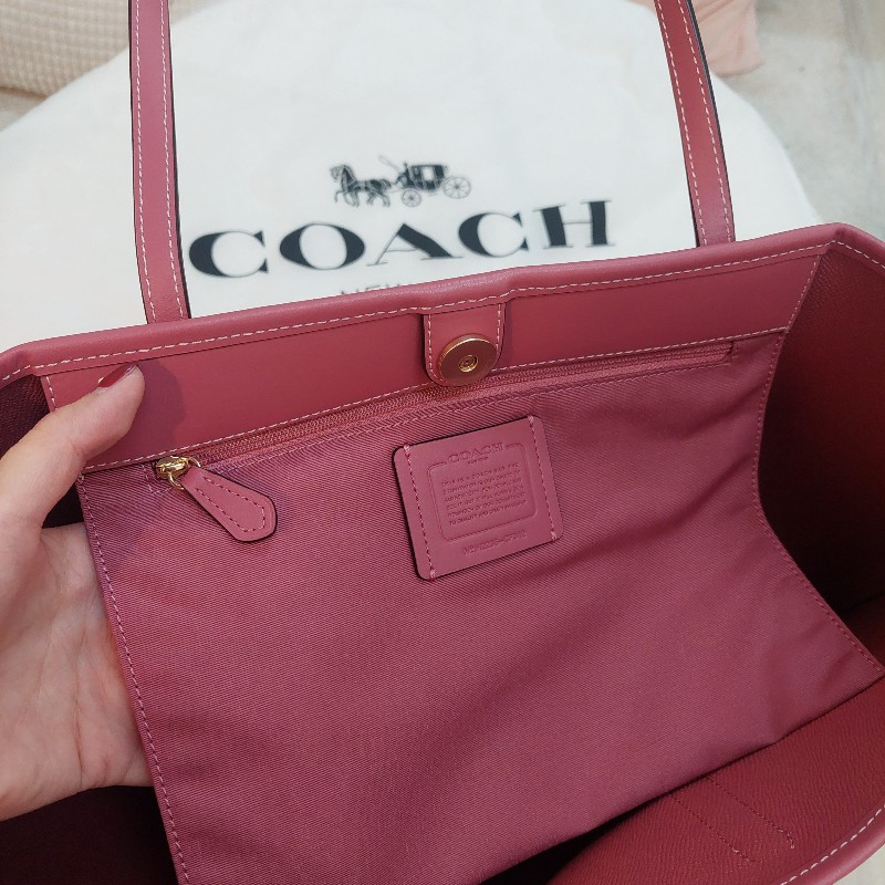 coach cf342 city新版Logo印花托特包 (紅)-12