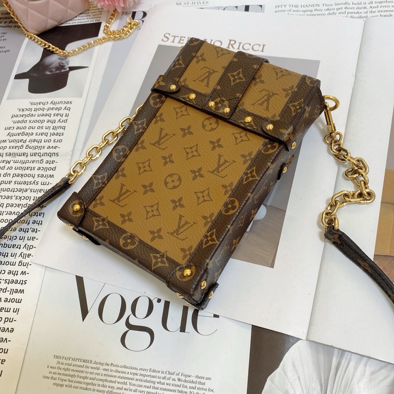 LV M67873 經典老花拼色手機鏈條包-7