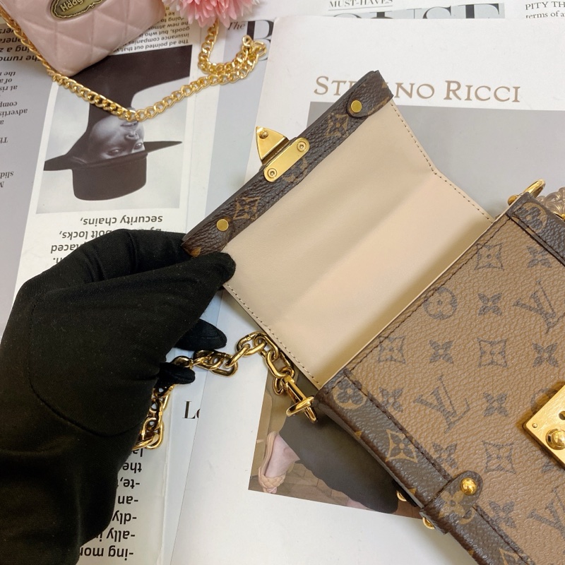 LV M67873 經典老花拼色手機鏈條包-10