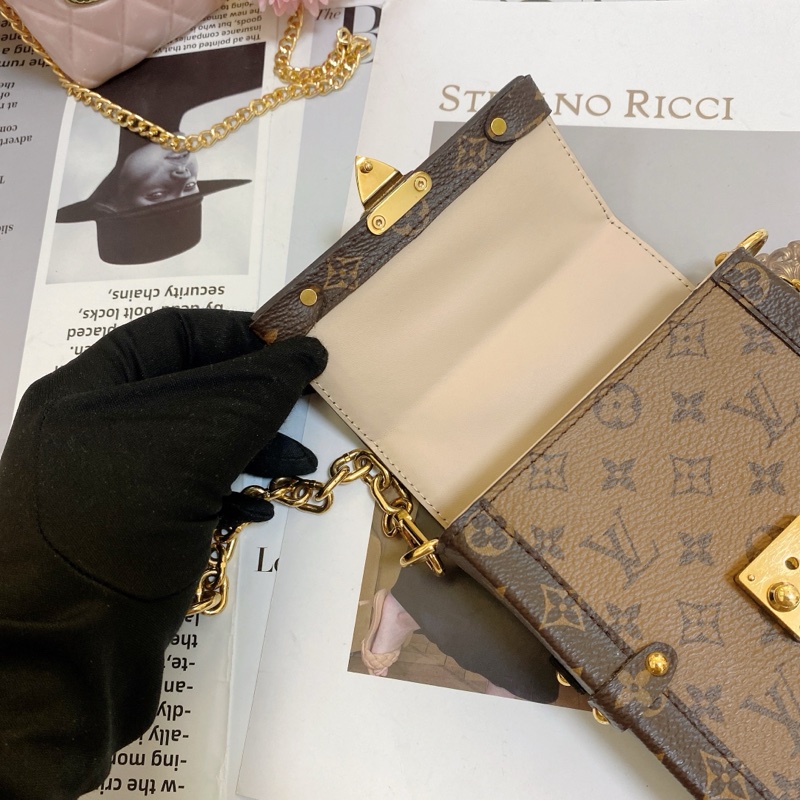LV M67873 經典老花拼色手機鏈條包-11