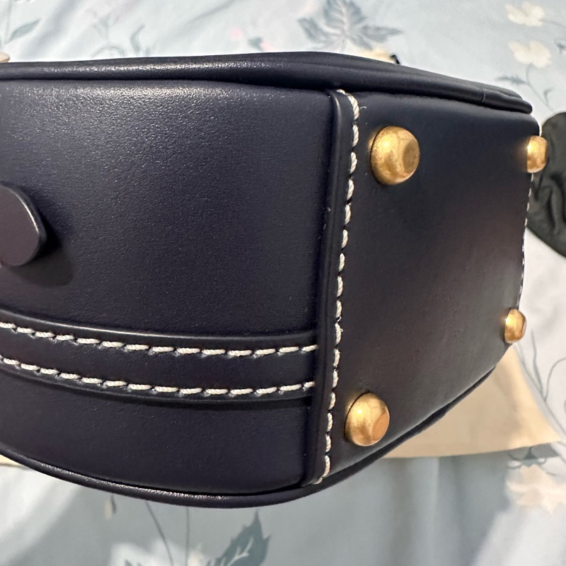 Tory Burch T monogram 專櫃款 藍老花 圓餅包 大顆 大手機中夾可入 熱門包款-12