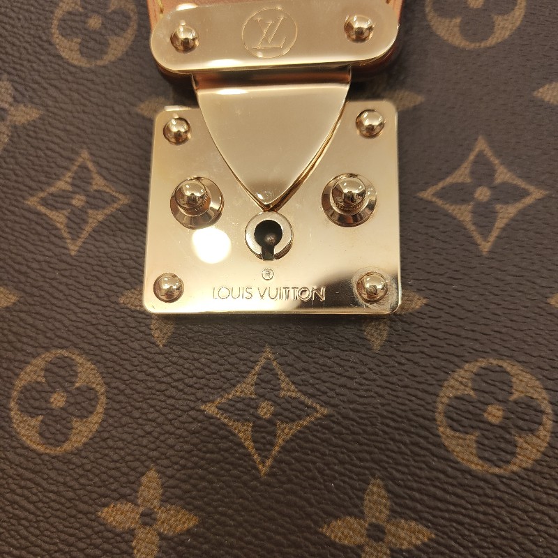 LV經典老花牛皮公事包-3