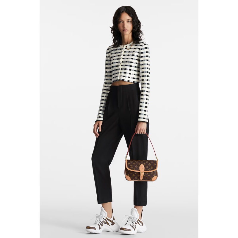 LV Diane  M45985  Monogram法棍包 斜背 帆布 側背包-0