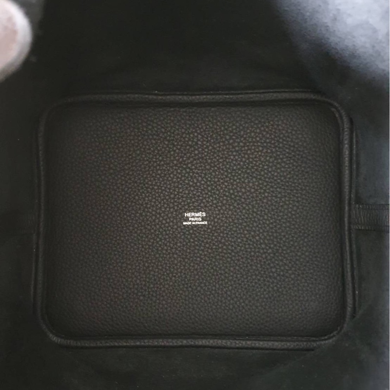 ❌售出 價甜Hermes 愛馬仕 菜籃子22 黑色銀釦-11