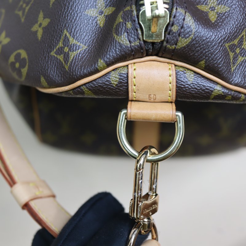 LOUIS VUITTON LV 路易威登 #726 KEEPALL 50 原花 老花 字紋 手提包 健身包 行李袋 旅行袋M41416 二手-10