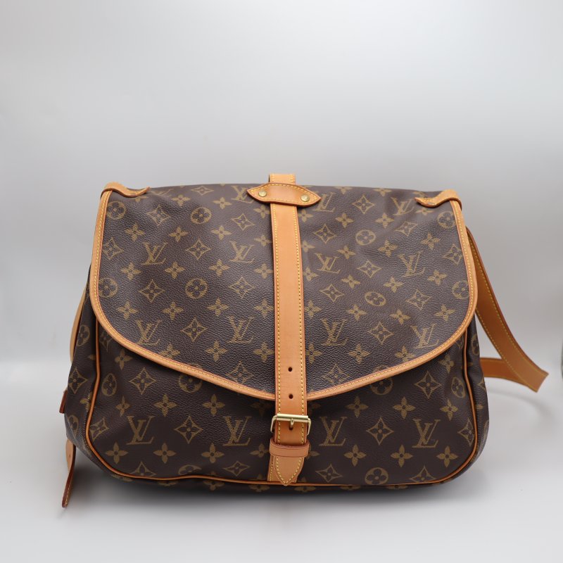 LOUIS VUITTON LV 路易威登 #1627 原花肩背馬鞍包 Saumur 35 M42254 二手-1