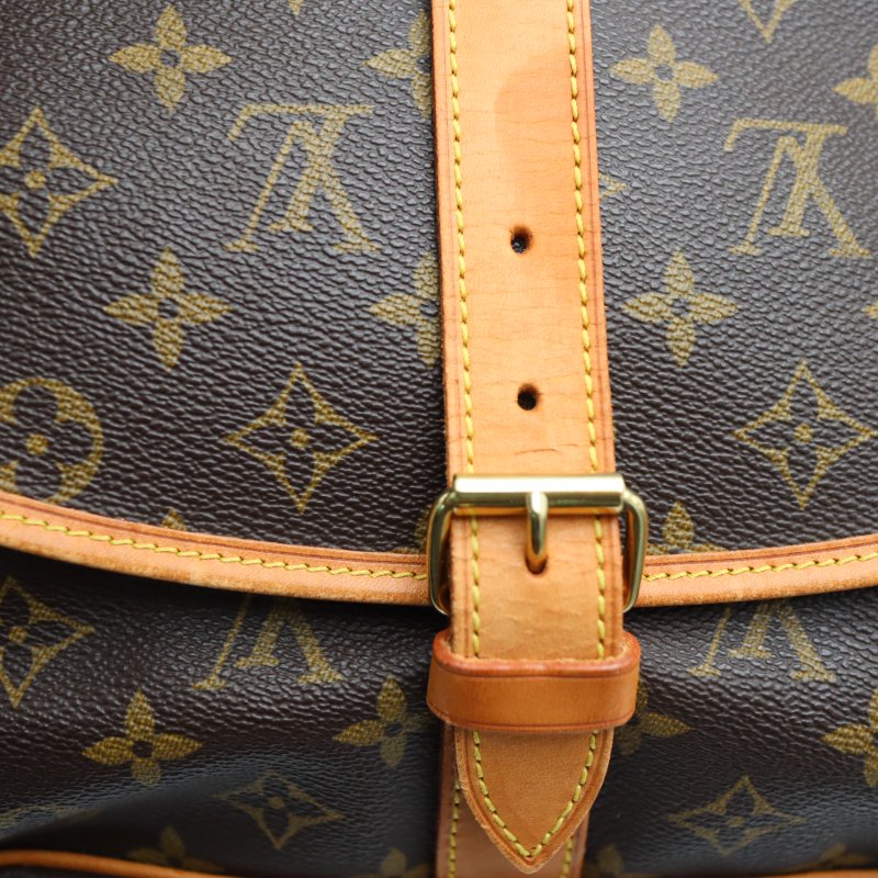 LOUIS VUITTON LV 路易威登 #1627 原花肩背馬鞍包 Saumur 35 M42254 二手-9