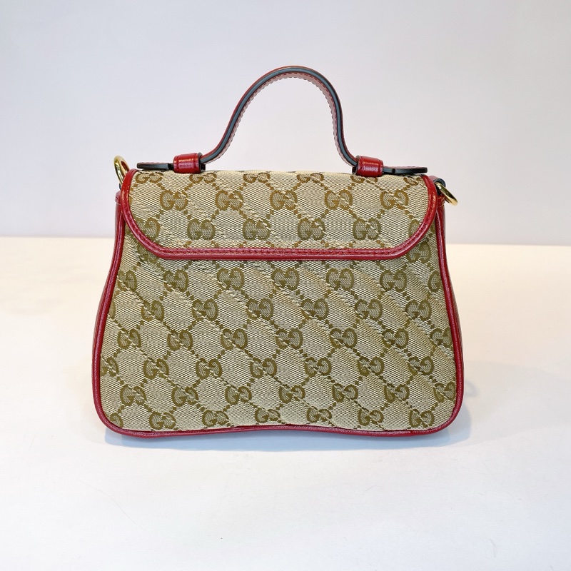 GUCCI MARMONT經典雙G緹花布菱格紋手提兩用包-1