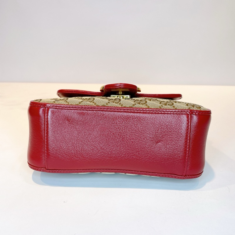 GUCCI MARMONT經典雙G緹花布菱格紋手提兩用包-3