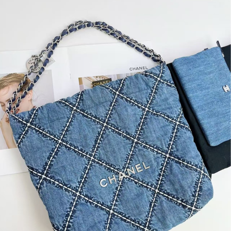 Chanel 購物包 香奈兒 24P  22bag 牛仔包-6