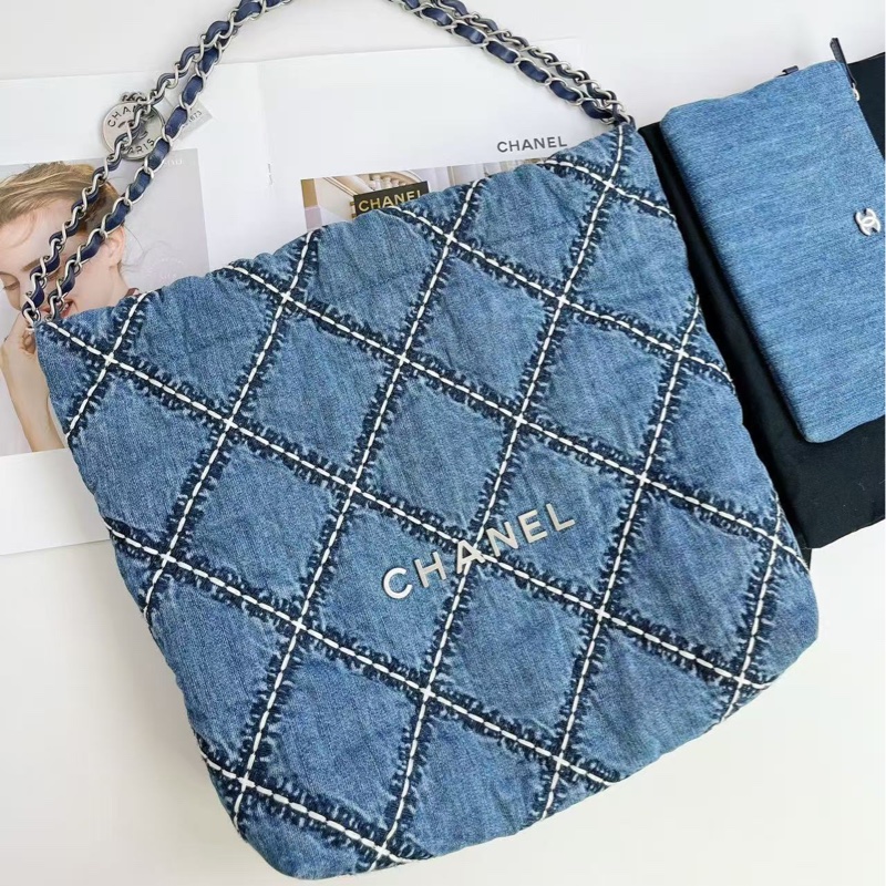 Chanel 購物包 香奈兒 24P  22bag 牛仔包-7