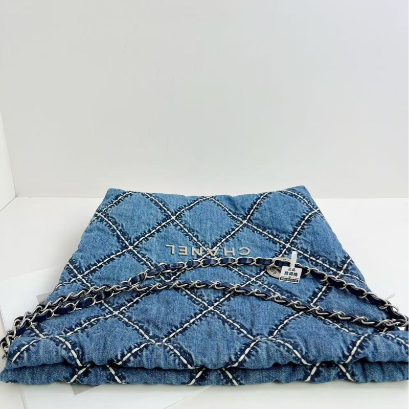 Chanel 購物包 香奈兒 24P  22bag 牛仔包-12