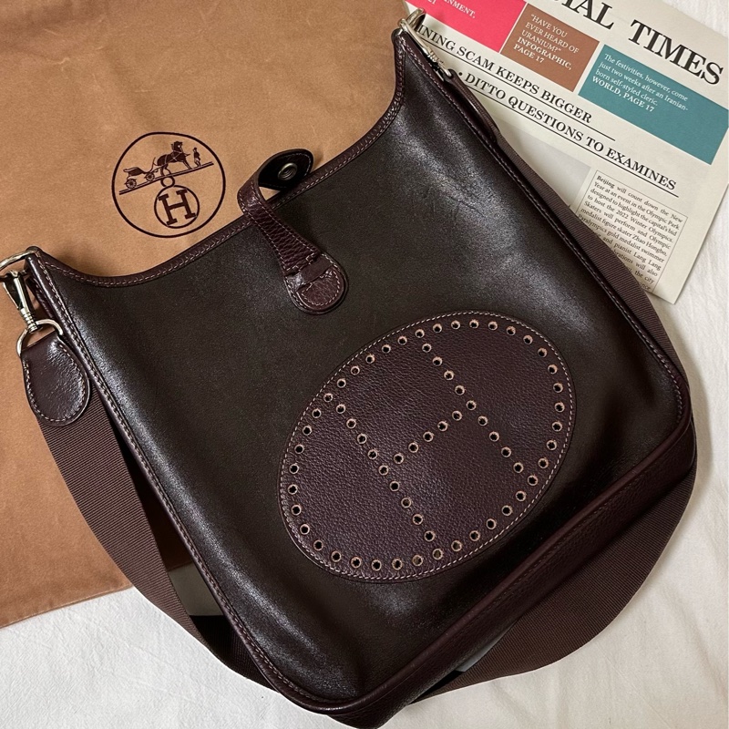 🔥稀有拼色款釋出🔥 #Hermes #伊芙琳 #Evelyne 29 烏木色 x 深棕色-0