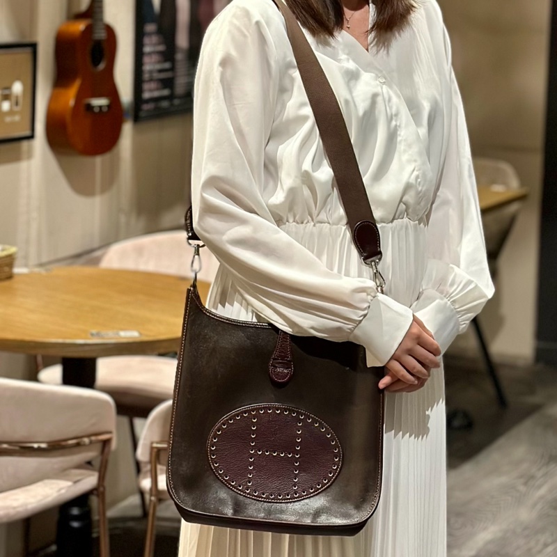 🔥稀有拼色款釋出🔥 #Hermes #伊芙琳 #Evelyne 29 烏木色 x 深棕色-3
