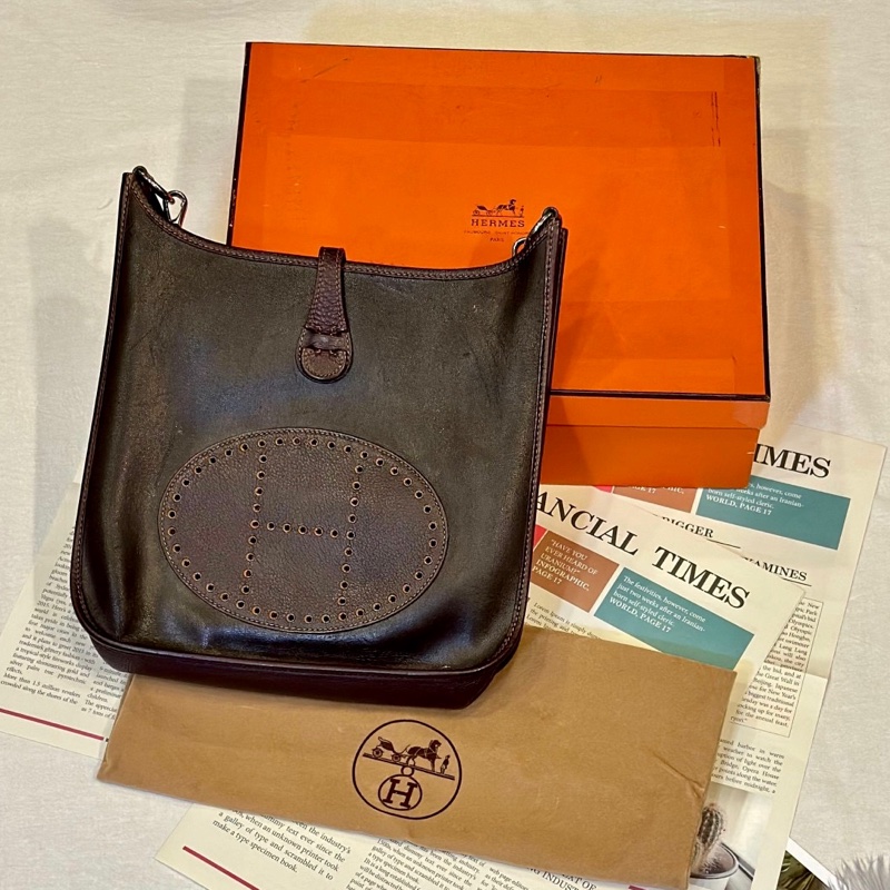 🔥稀有拼色款釋出🔥 #Hermes #伊芙琳 #Evelyne 29 烏木色 x 深棕色-4