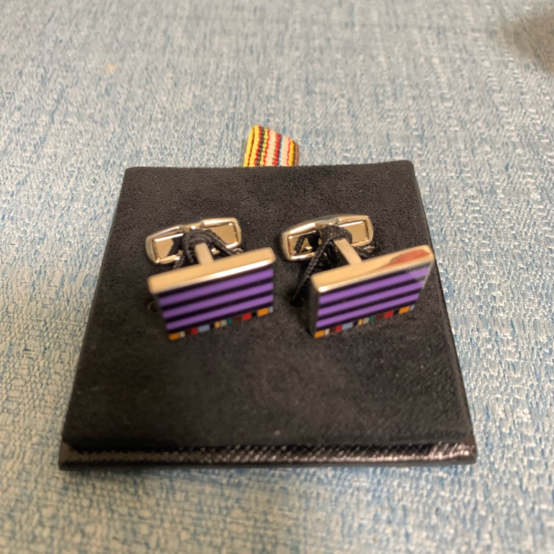 paul smith 袖扣 條紋紫-8