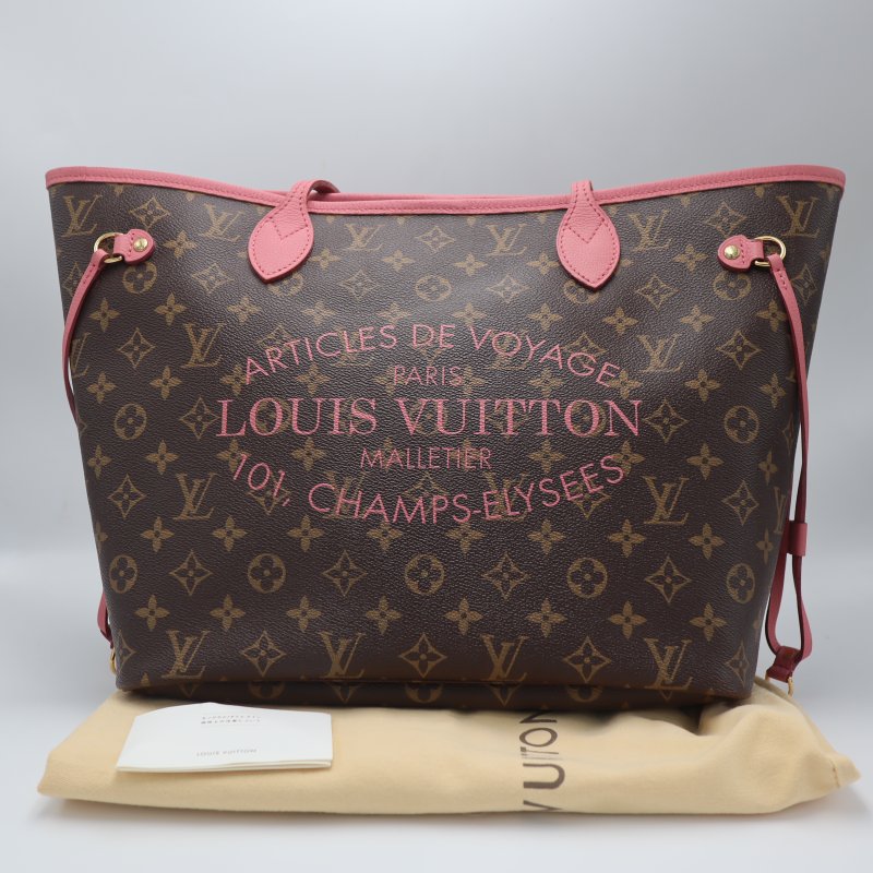 LOUIS VUITTON LV 路易威登 #2403 Neverfull MM Flower M40939 二手-0
