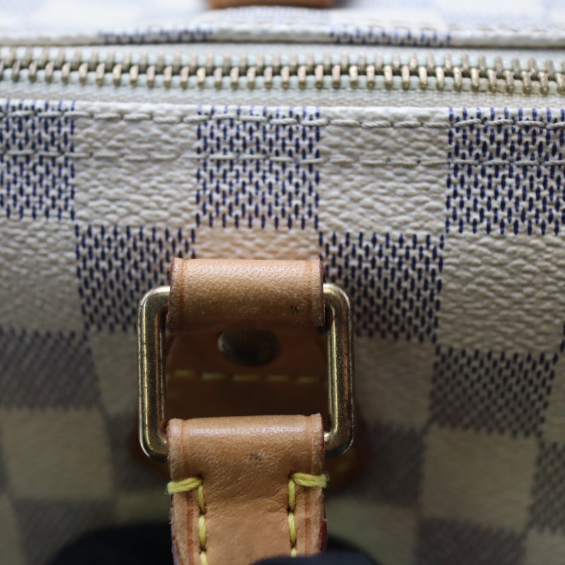 LOUIS VUITTON LV 路易威登 #1714 N41534 白色 棋盤格紋 Speedy 25 手提 波士頓包-13