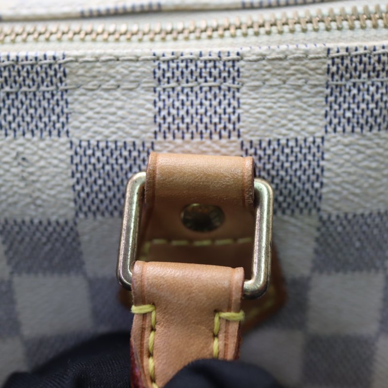 LOUIS VUITTON LV 路易威登 #1714 N41534 白色 棋盤格紋 Speedy 25 手提 波士頓包-14