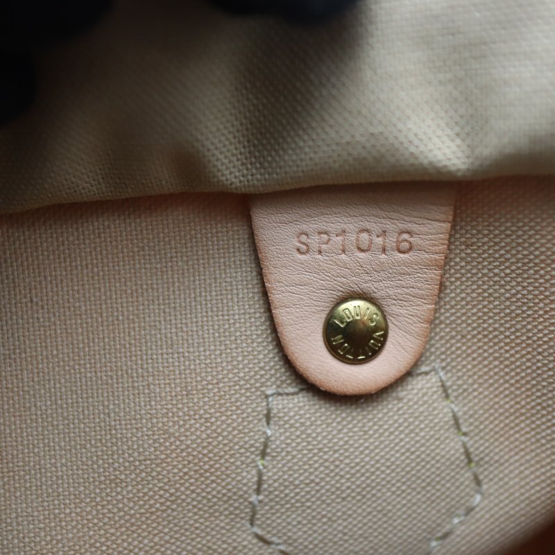 LOUIS VUITTON LV 路易威登 #1714 N41534 白色 棋盤格紋 Speedy 25 手提 波士頓包-18