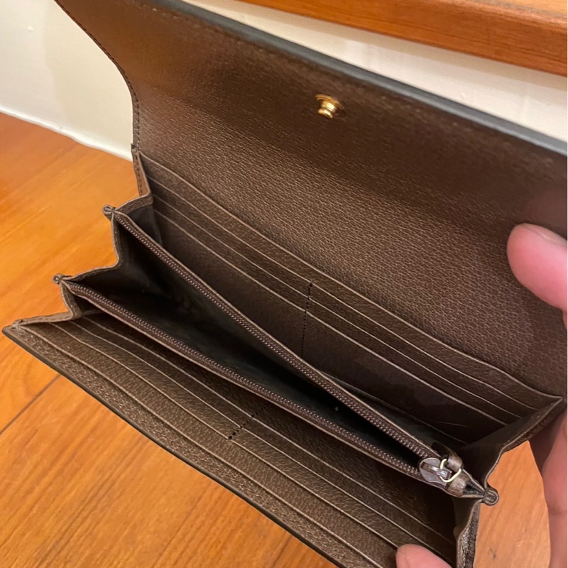 GUCCI 紅綠PVC釦式長夾-5