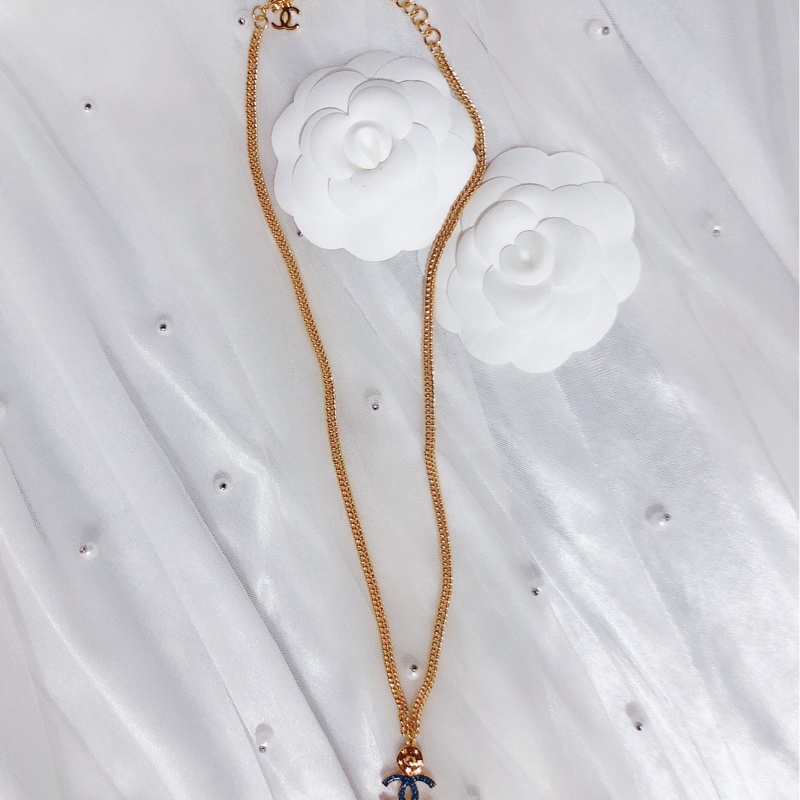 CHANEL 香奈兒 小香 24P 新款 牛仔雙C logo 金色 星星圈圈 項鍊 全新-5