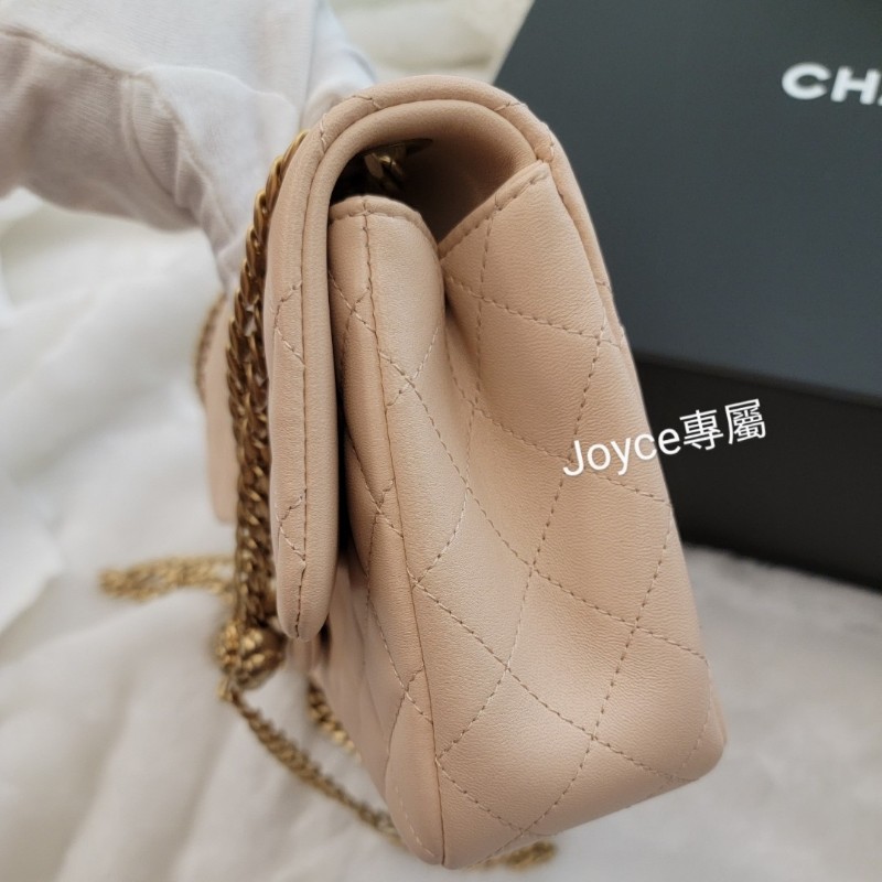 ❤️出售：香奈兒23s山茶花鍊條包 蜜桃粉杏色 CF23-9
