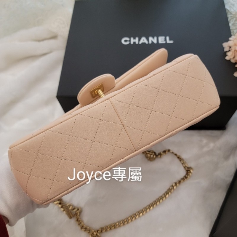 ❤️出售：香奈兒23s山茶花鍊條包 蜜桃粉杏色 CF23-13