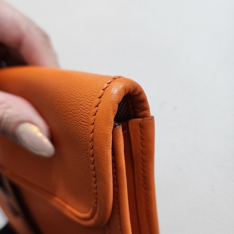 HERMÈS
Vintage Jige 29 Clutch 愛馬仕 古董包 經典橙色 手拿包 方框D刻-12