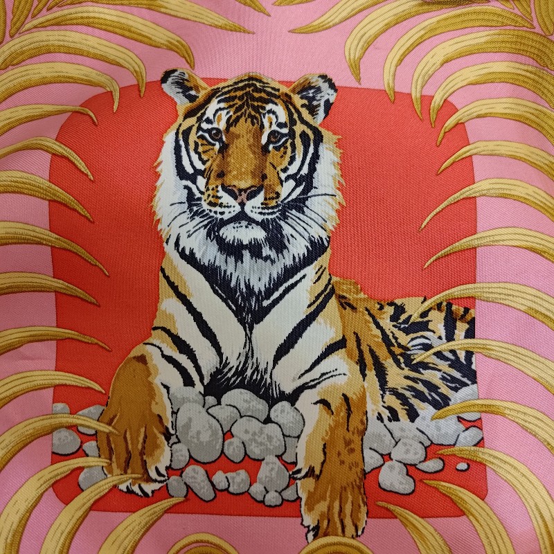 Hermes愛馬仕 招財老虎絲巾包silk city-9