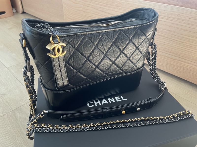 Chanel流浪包新中號(25cm) 黑色_大全套,98新-0