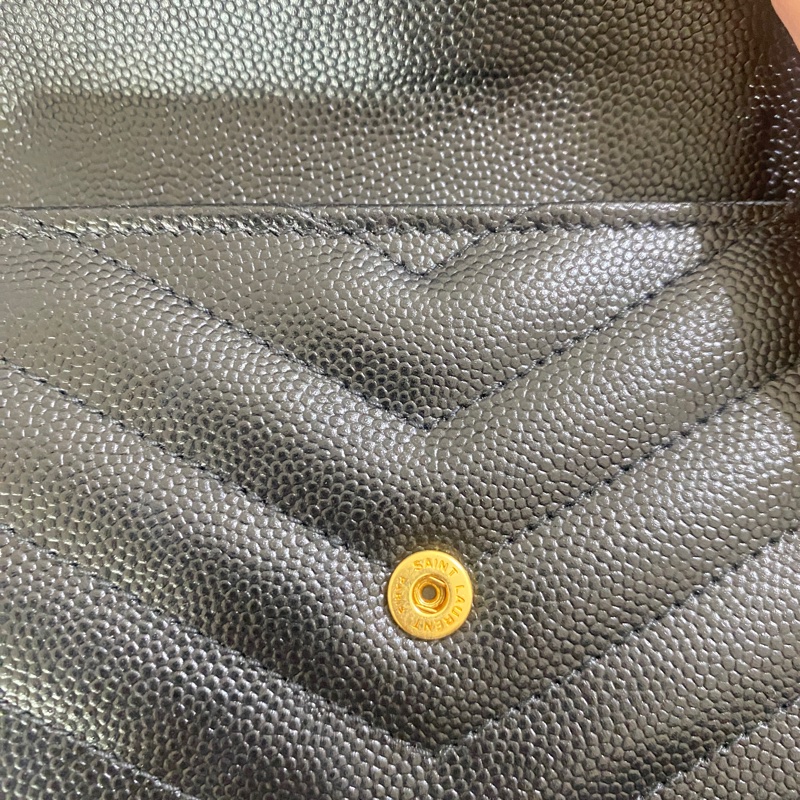 SAINT LAURENT  YSL MONOGRAM粒面壓紋皮革小型信封錢包-9