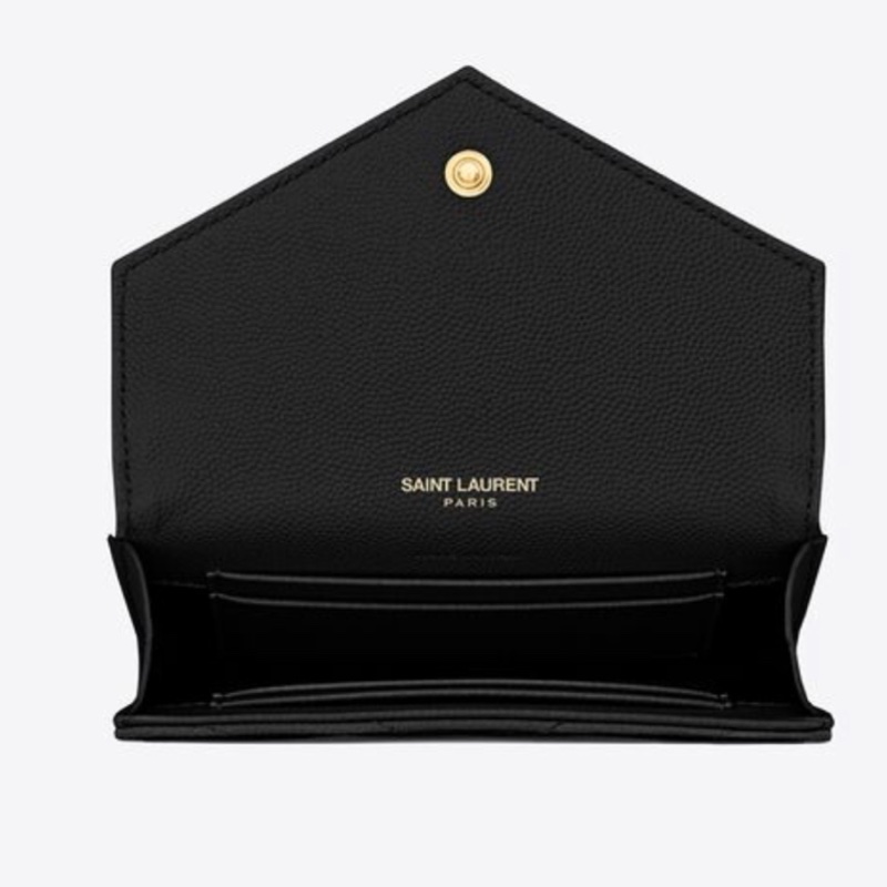 SAINT LAURENT  YSL MONOGRAM粒面壓紋皮革小型信封錢包-7
