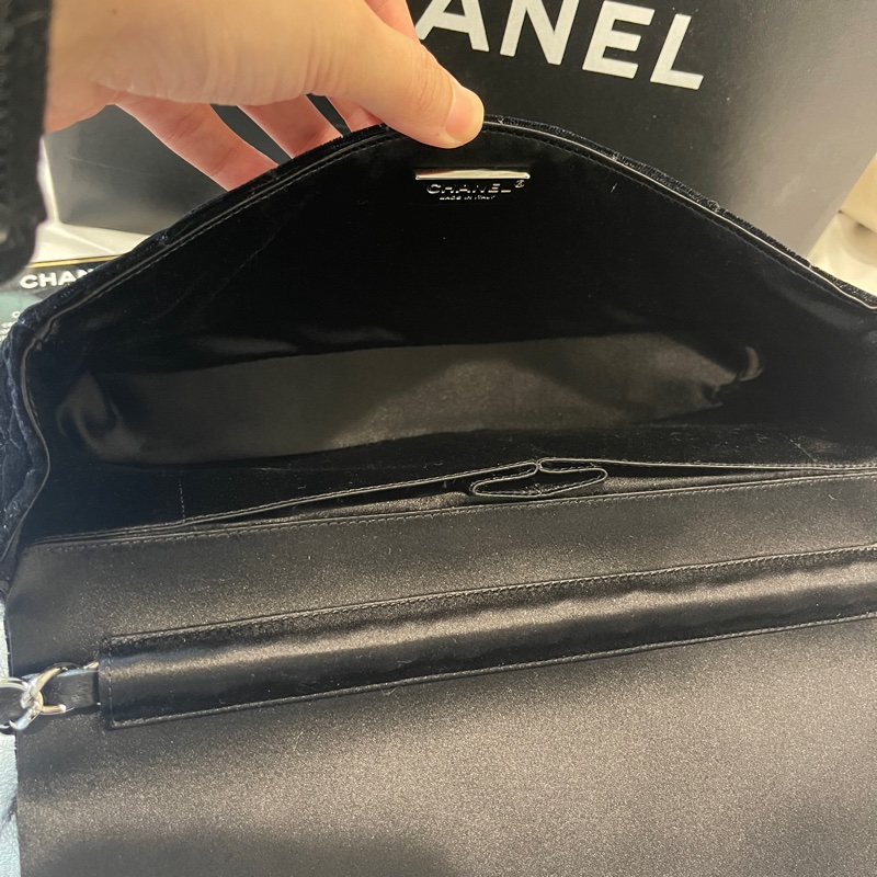 稀有毛草拼接工藝🏅超美釋出❤️❤️❤️ 香奈兒黑色拼接毛草鏈帶包 稀有毛草拼接翻蓋肩背包-9