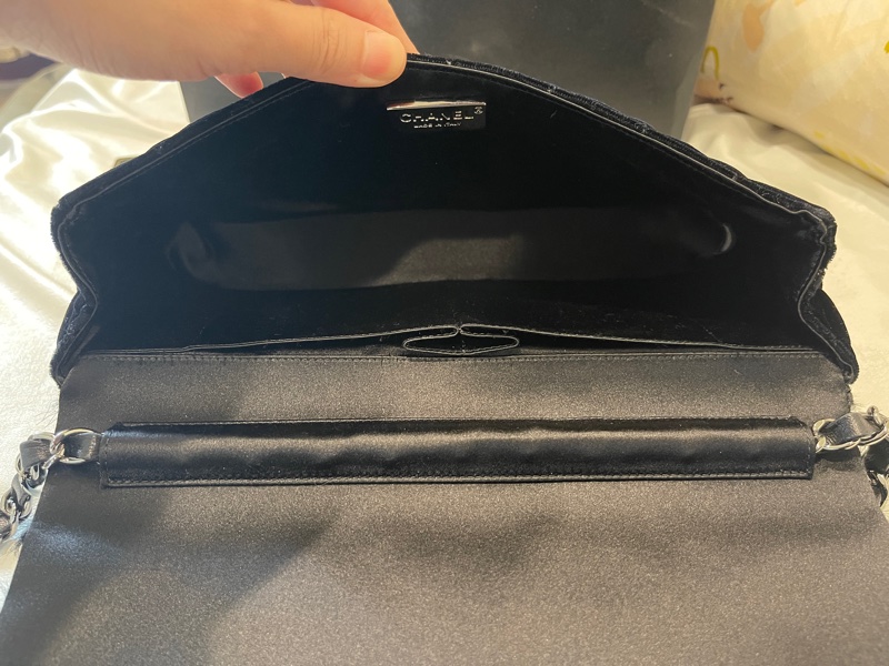 稀有毛草拼接工藝🏅超美釋出❤️❤️❤️ 香奈兒黑色拼接毛草鏈帶包 稀有毛草拼接翻蓋肩背包-10