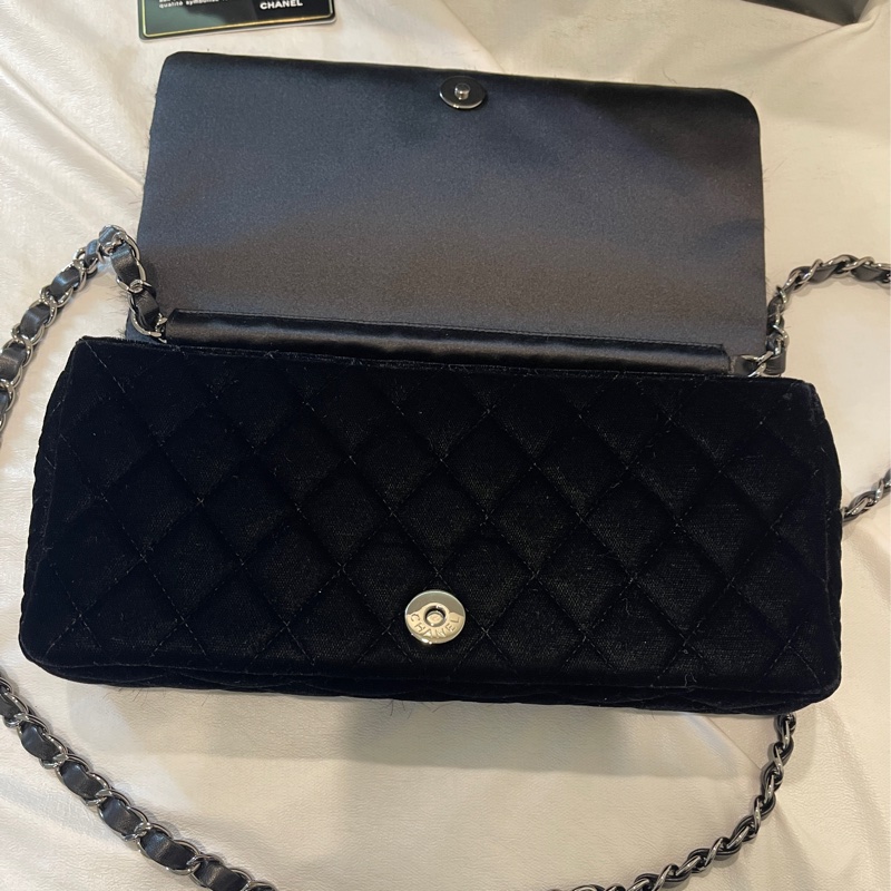 稀有毛草拼接工藝🏅超美釋出❤️❤️❤️ 香奈兒黑色拼接毛草鏈帶包 稀有毛草拼接翻蓋肩背包-31