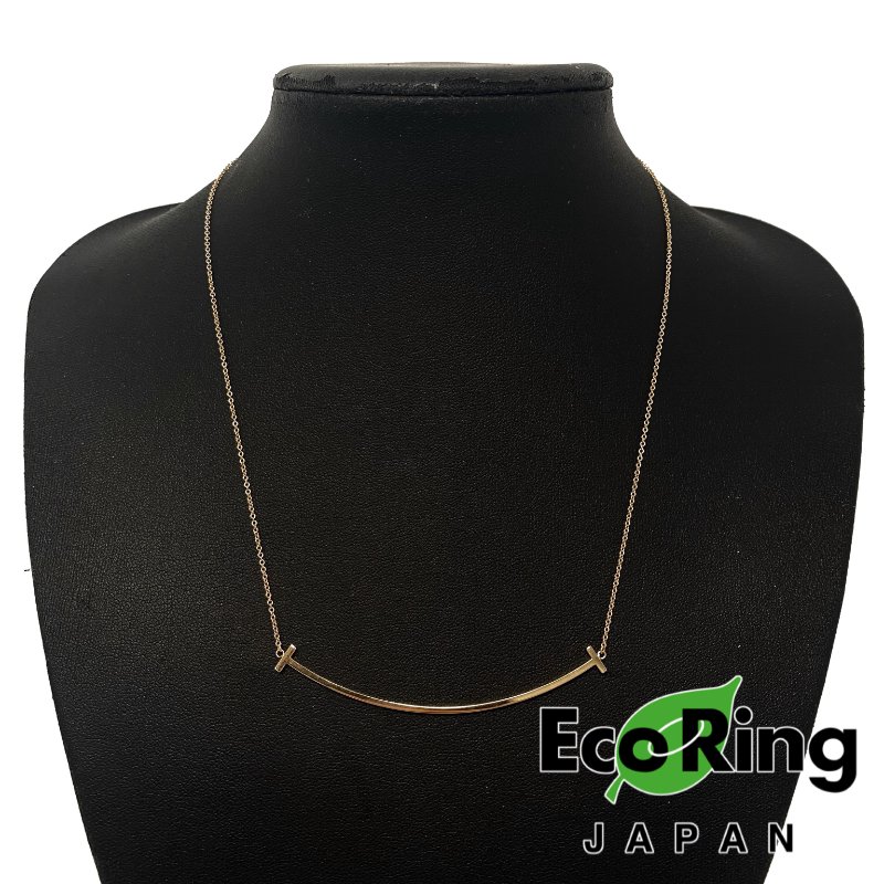 △ Tiffany & Co. 蒂芙尼 Large T Smile 18K Rose Gold Necklace 大號微笑18K玫瑰金頸鏈 - 247000495-0