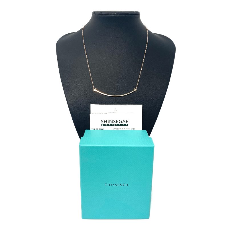 △ Tiffany & Co. 蒂芙尼 Large T Smile 18K Rose Gold Necklace 大號微笑18K玫瑰金頸鏈 - 247000495-1