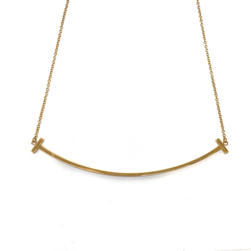 △ Tiffany & Co. 蒂芙尼 Large T Smile 18K Rose Gold Necklace 大號微笑18K玫瑰金頸鏈 - 247000495-5