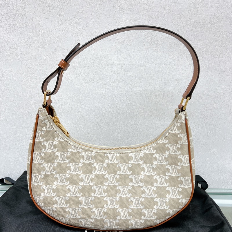 Celine Ava Medium 腋下包中號 米灰色-0